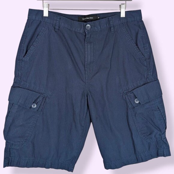 Calvin Klein Jeans Dark Blue Cargo Shorts - Picture 1 of 5